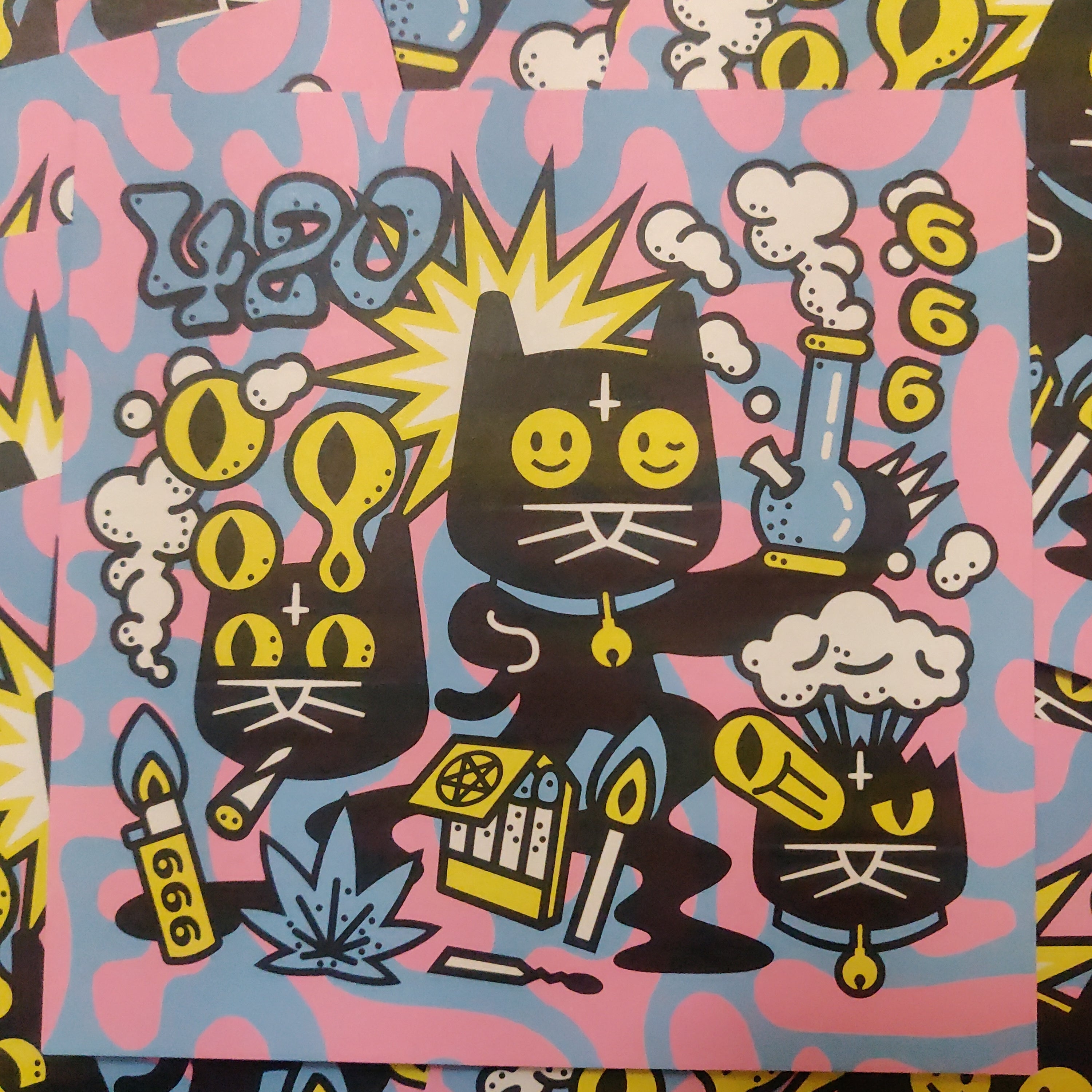 420 Cat POSTCARD / Small Print by the666cat