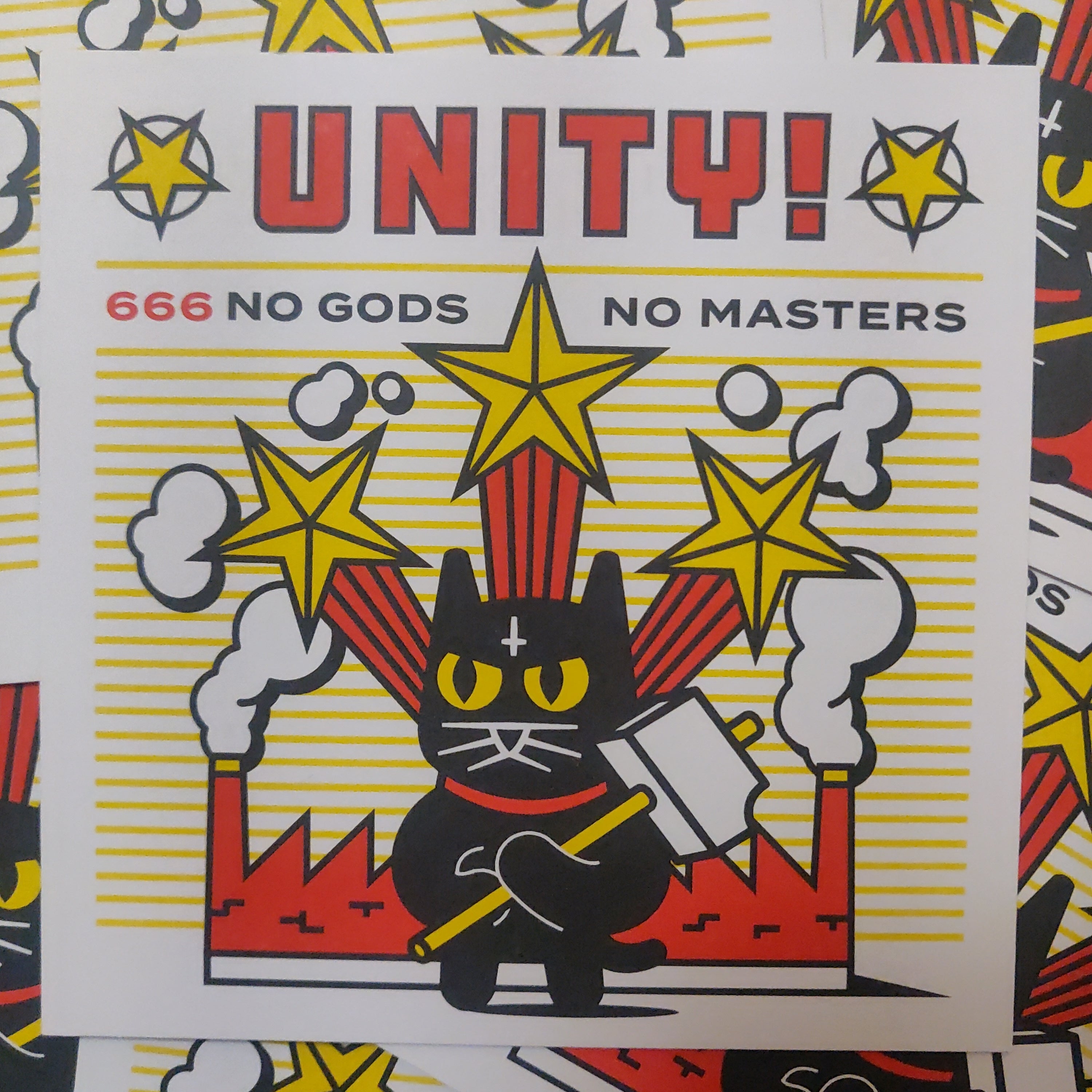 Unity No Gods No Masters POSTCARD / Small Print by the666cat