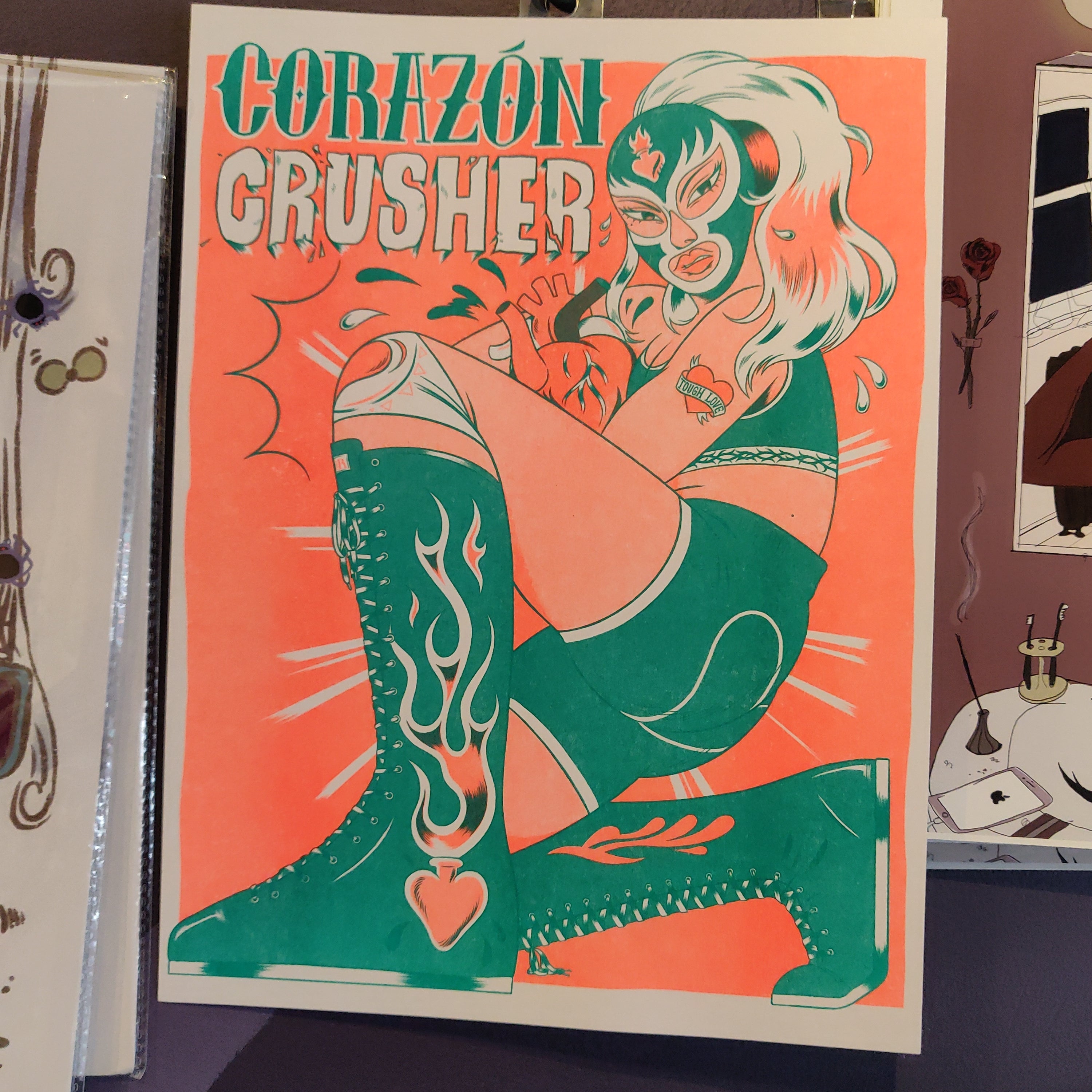 Corazon Crusher Riso PRiNT by Carmen Pizarro