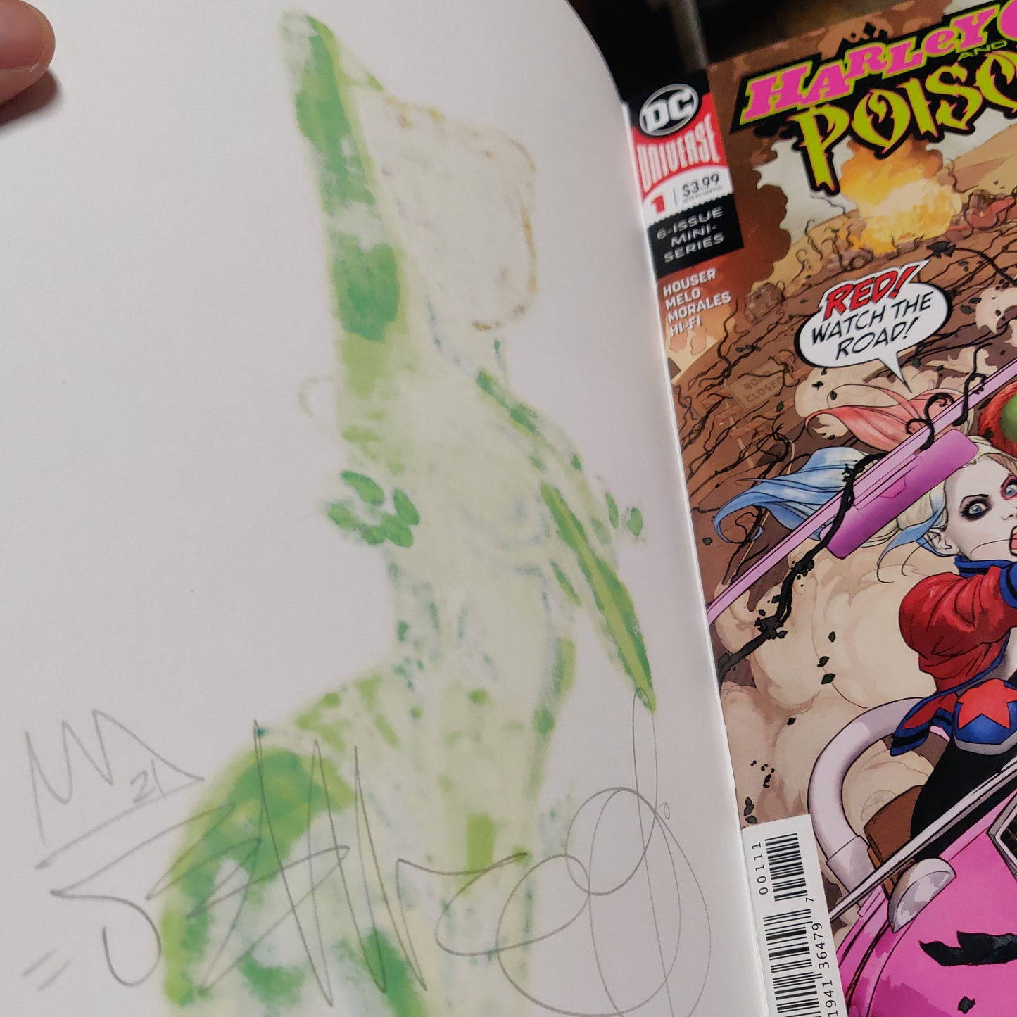 1/1 Original Comic Book Sketch Cover by Sean9Lugo ~ Harley Quinn Poison Ivy