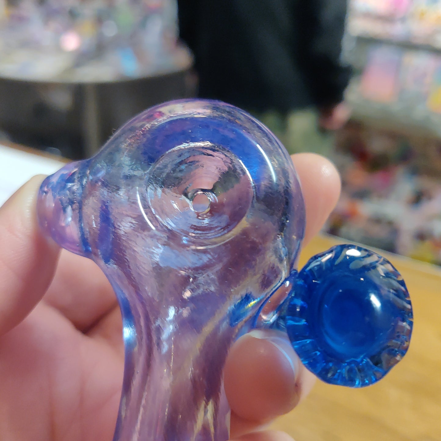 Glass Piece [ Blue Mushroom ] by W.C. Glass