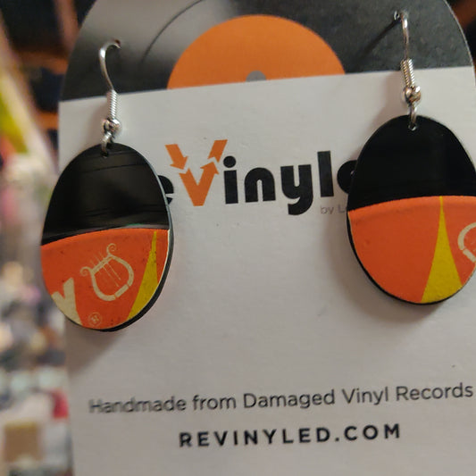 SS007 The Tymes Vinyl Record EARRINGS