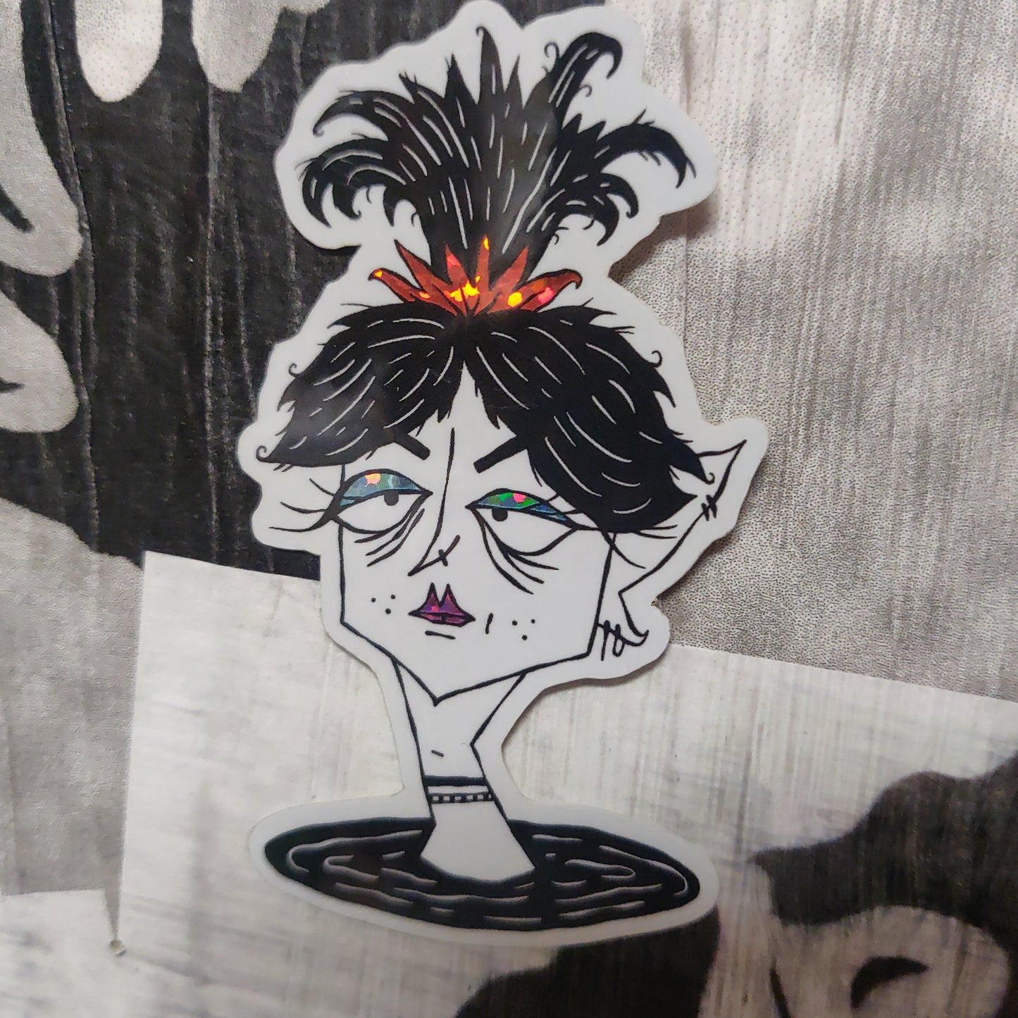 Glitter Head STiCKER by @thekingofratz