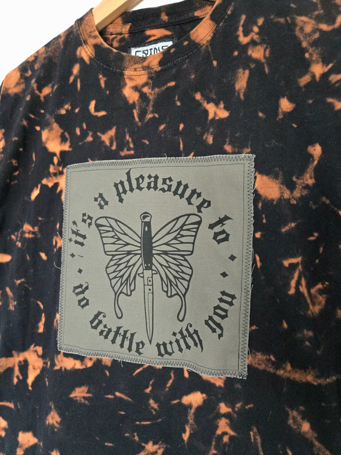 It's a pleasure to do battle with you Dyed Single Patch T-SHiRT - Medium -