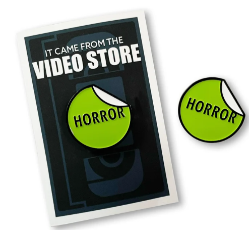 Horror Green Video Store ENAMEL PIN by mattcandraw