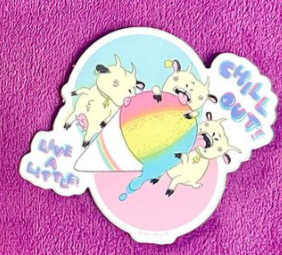 Chill Out Goats STICKER @martasyrup