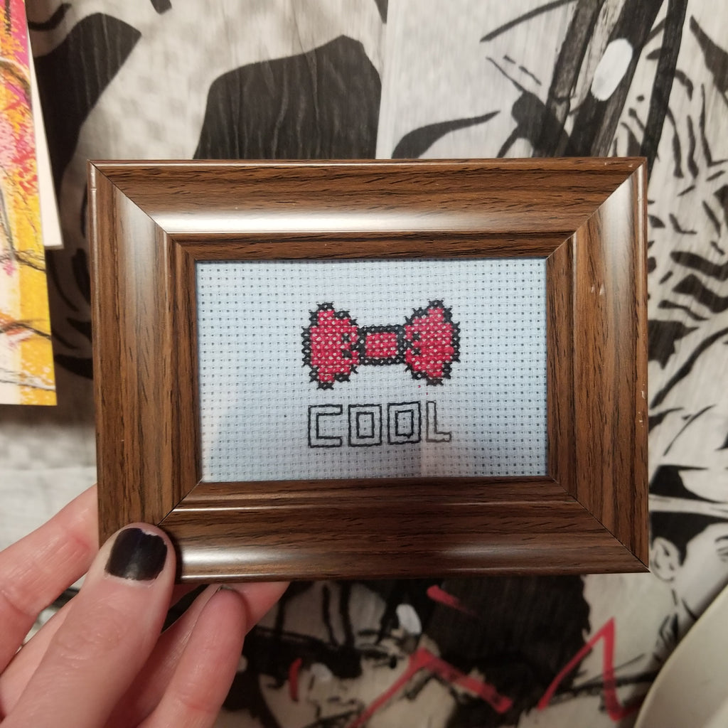 Cool Bow Tie Framed Cross-Stitch