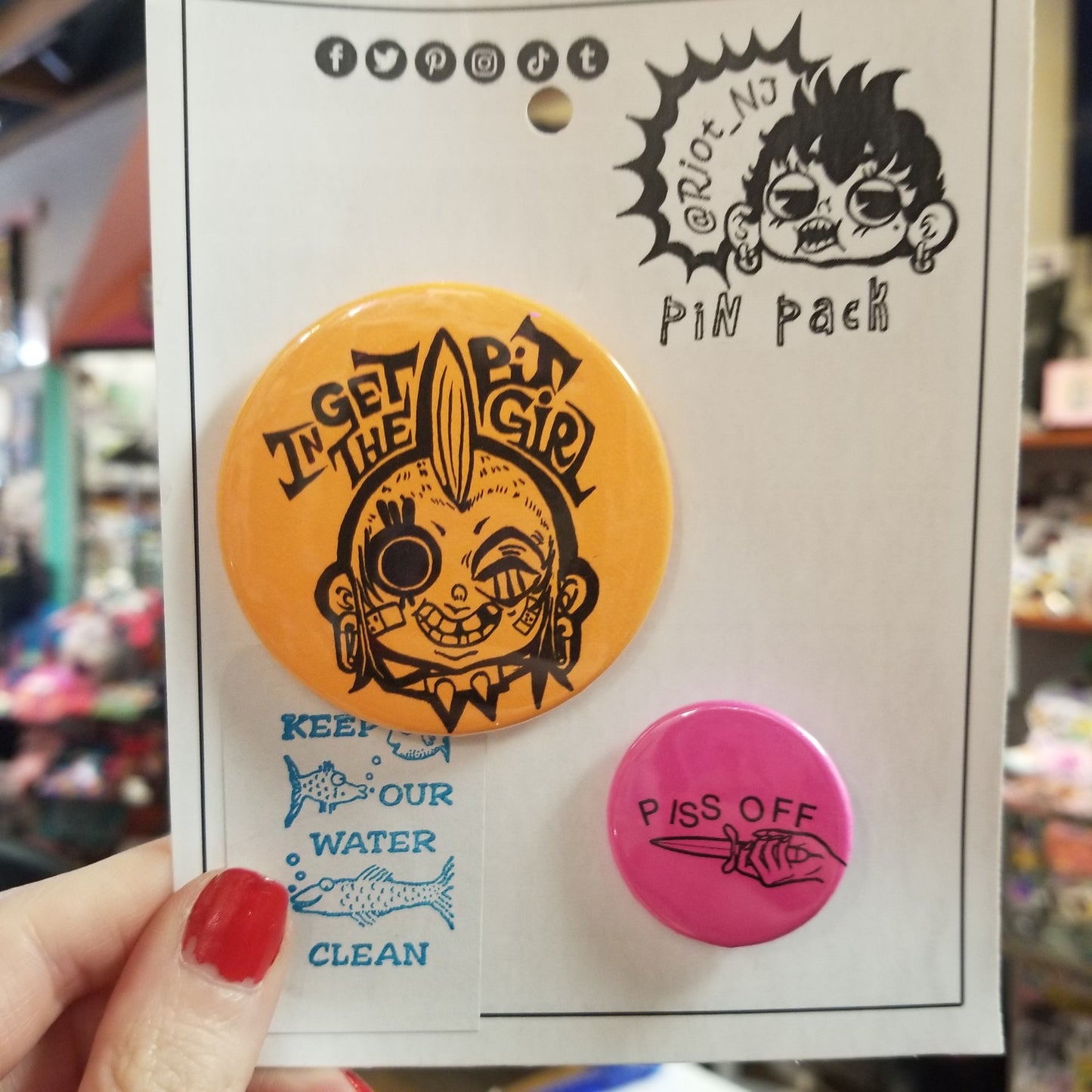 Get In The Pit Girl PIN PACK by Riot NJ