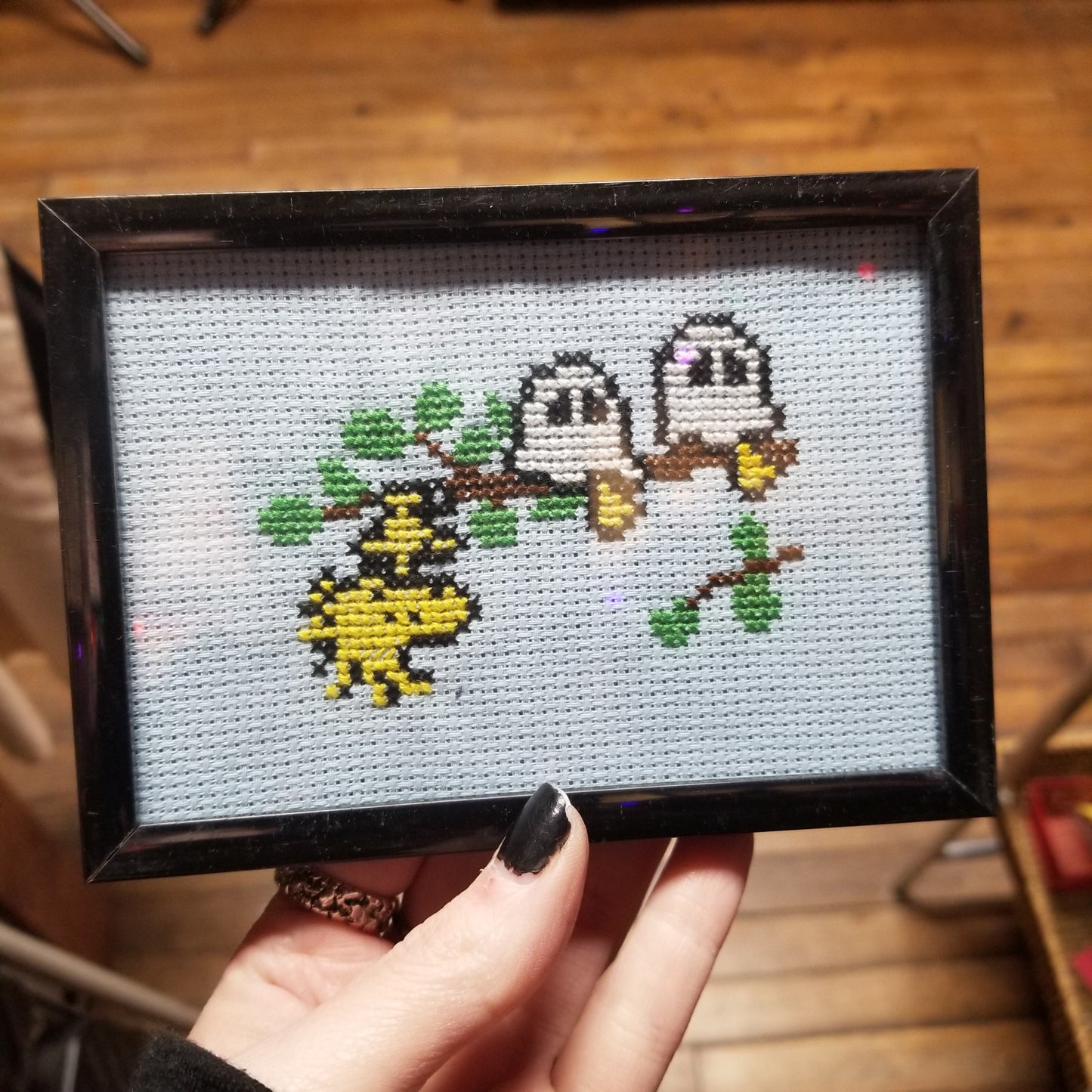 Woodstock Ghosts Framed Cross-Stitch