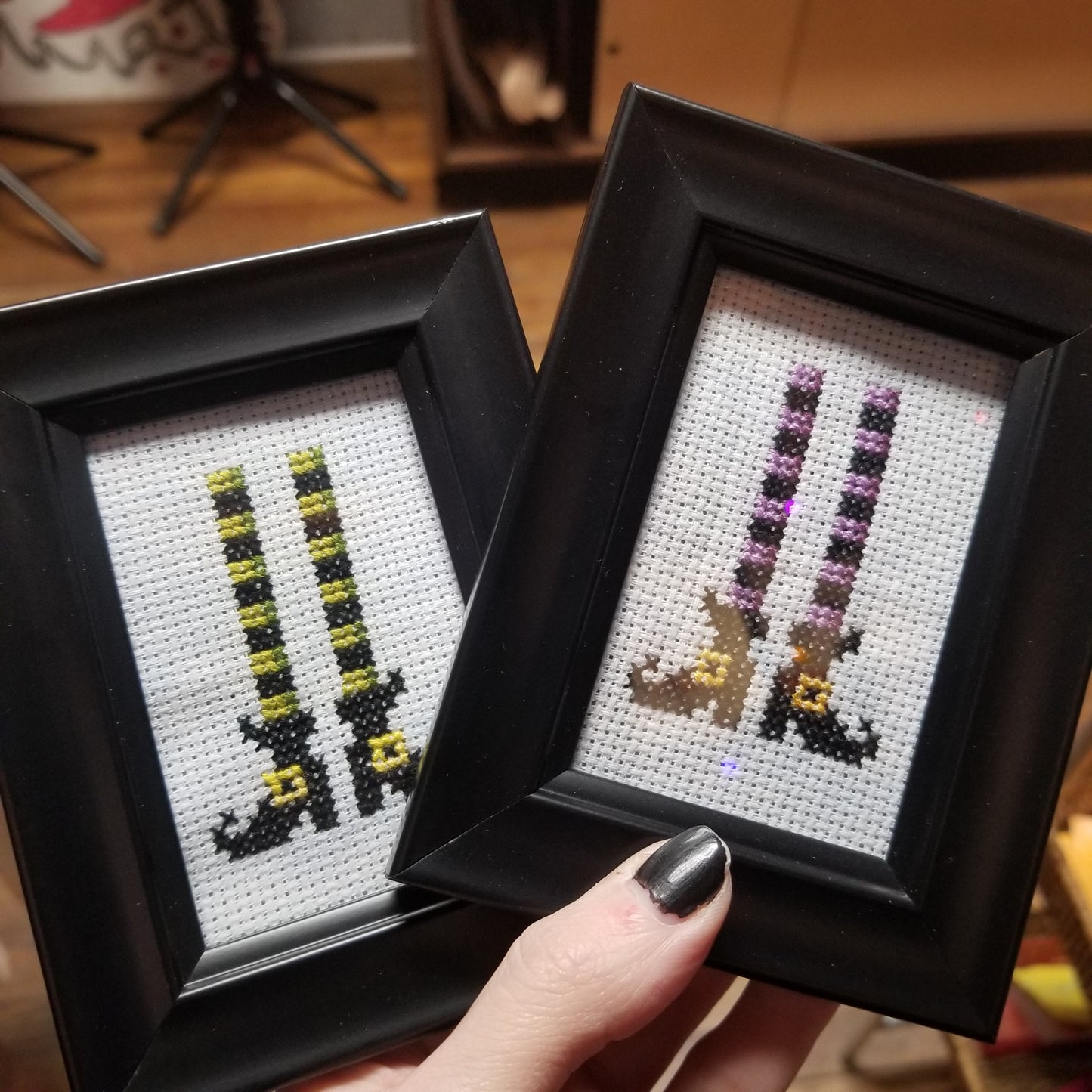 Witch Legs Framed Cross-Stitch