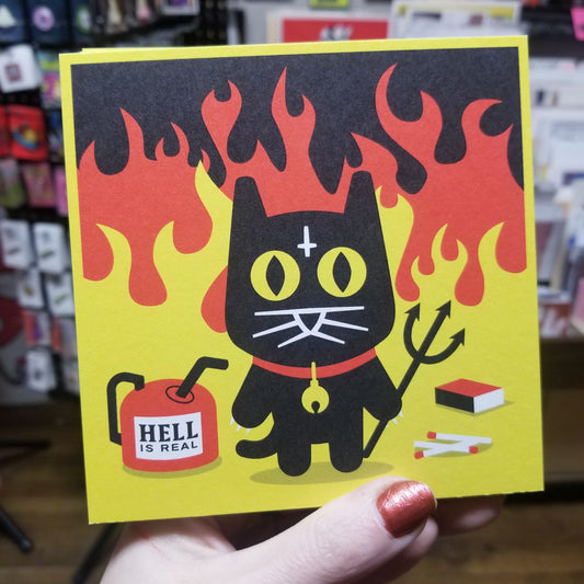 Hell is Real Gas Can 8x8" PRINT by the666cat