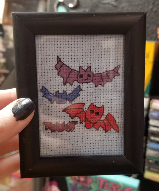 Buncha Bats Framed Cross-Stitch