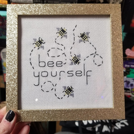 Bee Yourself Framed Cross-Stitch