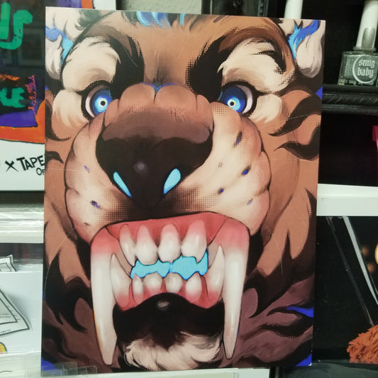 Big Cat with Blue Eyes and Nostrils PRINT