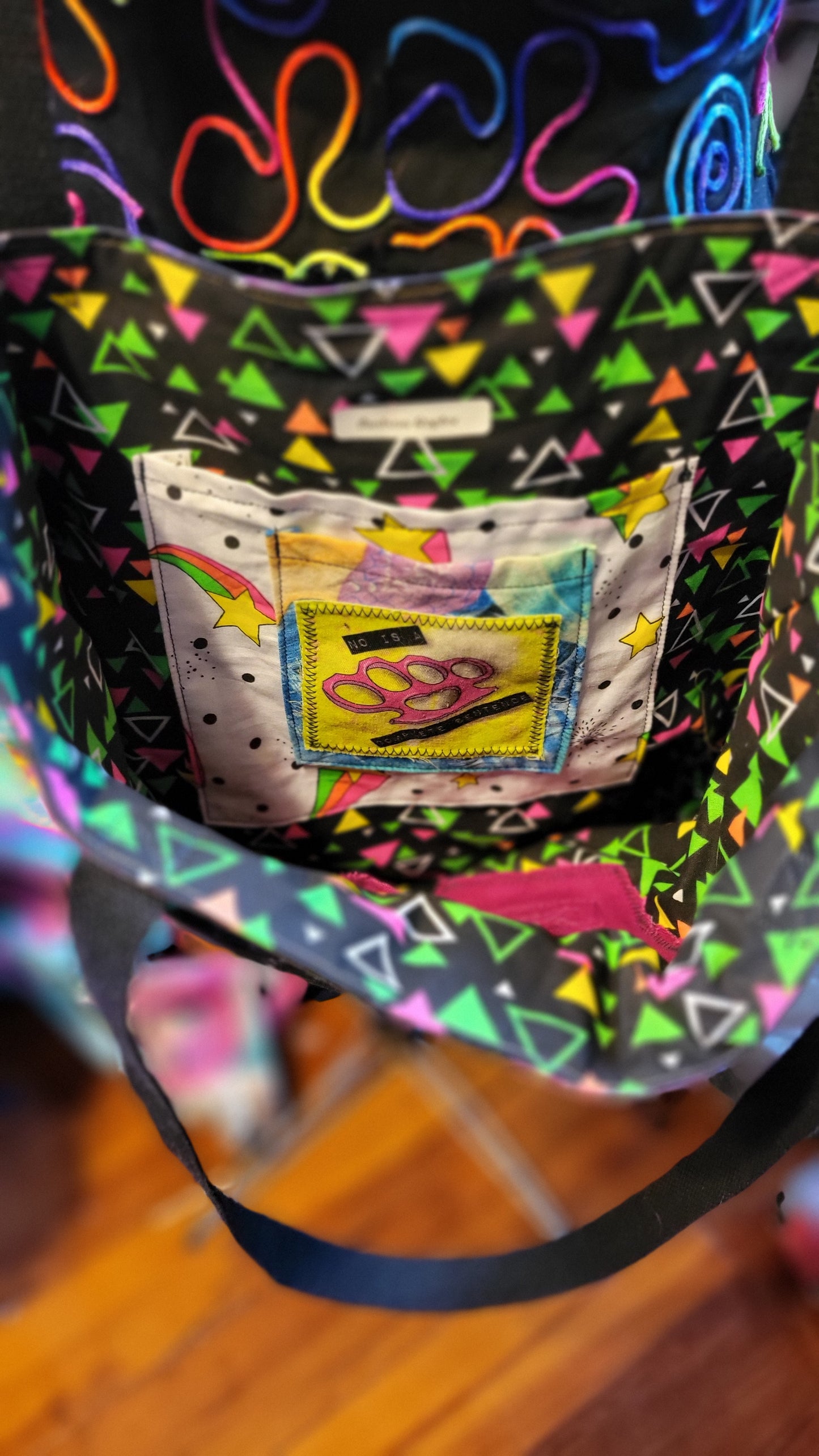 Art Mart Nova Rules Oversized TOTE BAG one-of-a-kind w/ hidden pockets! by Medusa Raptor Studios