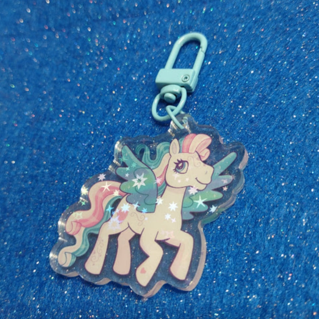 Star Pony Holographic Acrylic KEYCHAIN by Millie Dubois