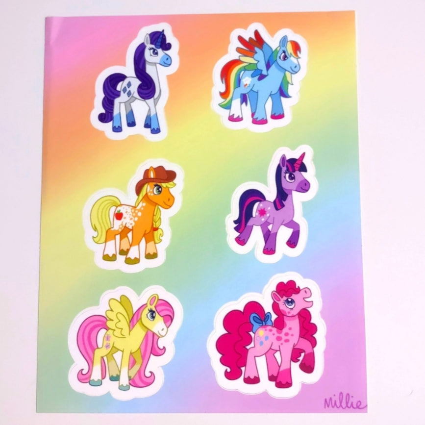 Harmony Ponies STICKER SHEET by Millie Dubois