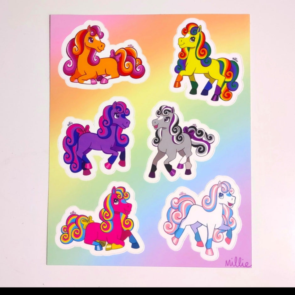 Pride Ponies STICKER SHEET by Millie Dubois