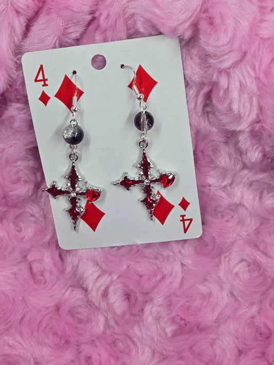 Red Cross EARRINGS by Skullduggery Studio