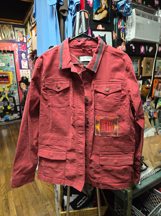 Gum Gum Pistol Customized Upcycled Burgundy Jacket