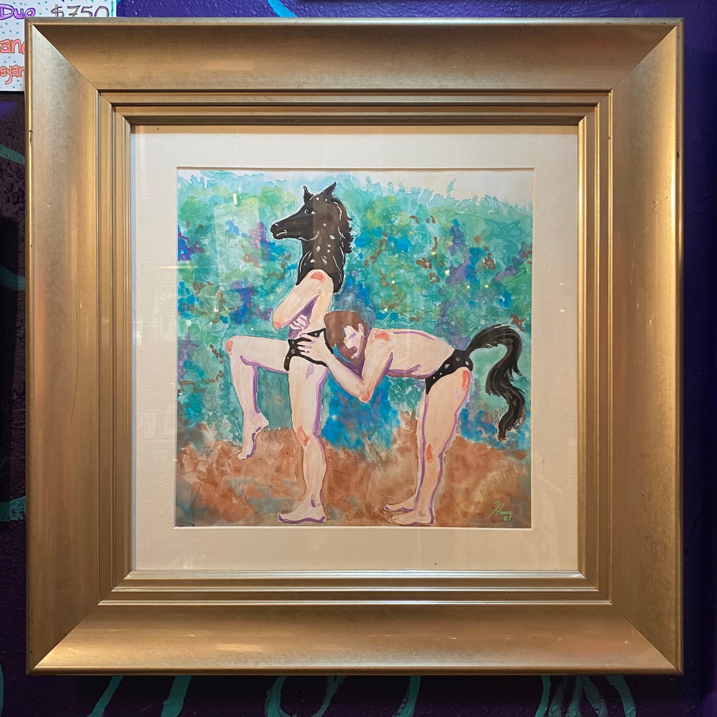 Horsin’ Around Framed Original Art by Stevie Laney