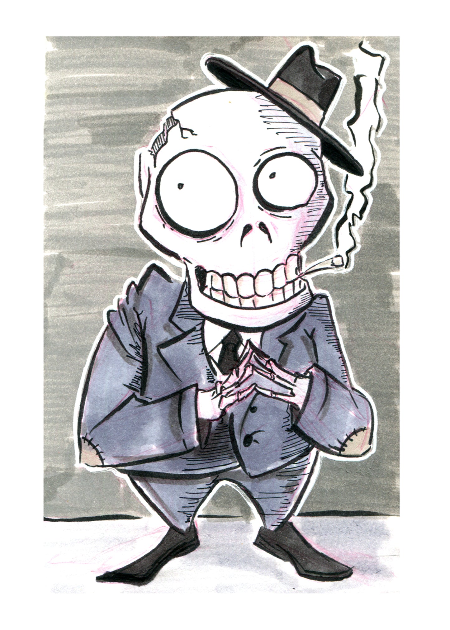 Smoking Skeleton PRINT