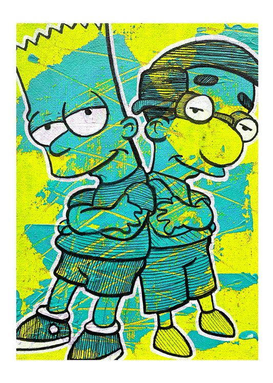Bart and Milhouse STICKER