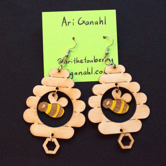 Wooden Bee EARRiNGS