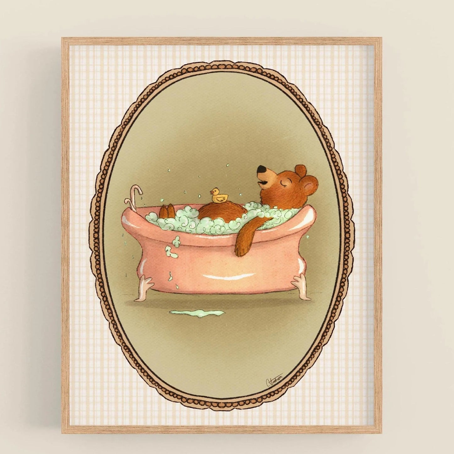 Bubble Bath Time Bear PRINT