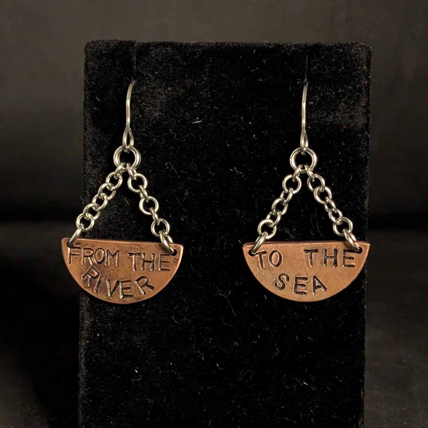 From the River to the Sea Stamped Metal EARRiNGS by Sixth House Ego