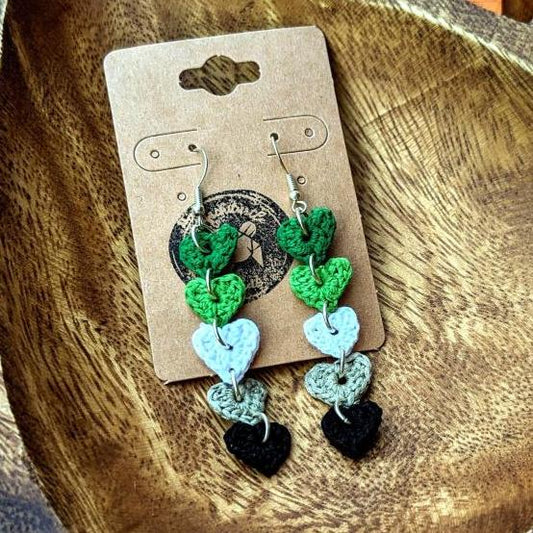 Crochet Aromantic Pride EARRiNGS