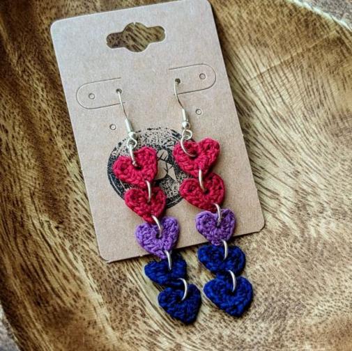 Crochet Bisexual Pride EARRiNGS