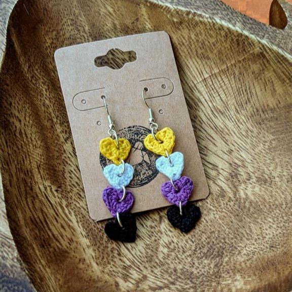 Crochet Nonbinary Pride EARRiNGS