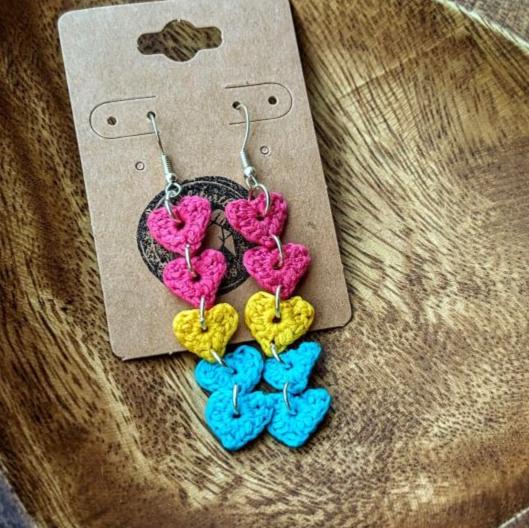 Crochet Pansexual Pride EARRiNGS