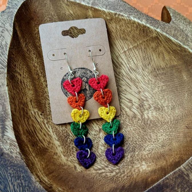 Crochet Rainbow Pride EARRiNGS