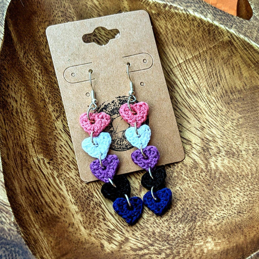 Crochet Genderfluid Pride EARRiNGS