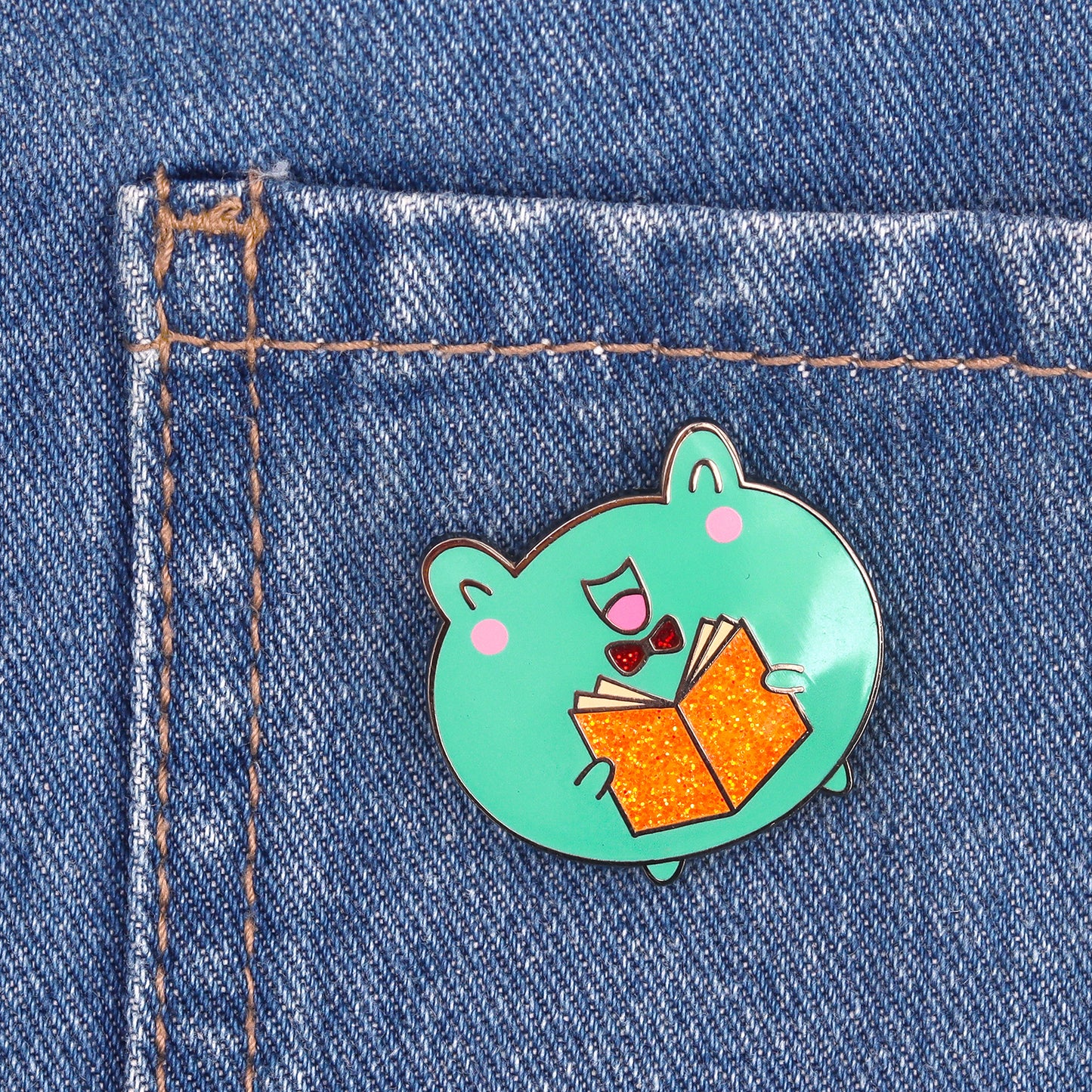 Frog Reading a Book ENAMEL PiN