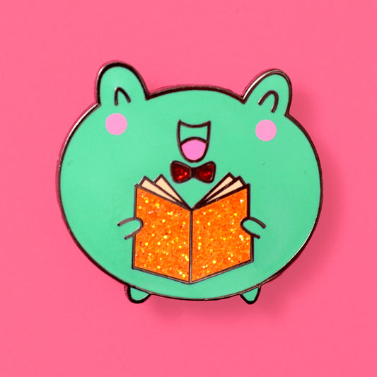 Frog Reading a Book ENAMEL PiN