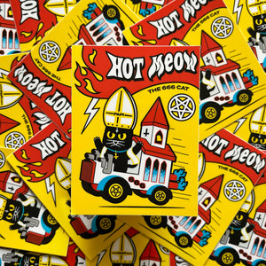 Hot Meow STICKER by the666cat