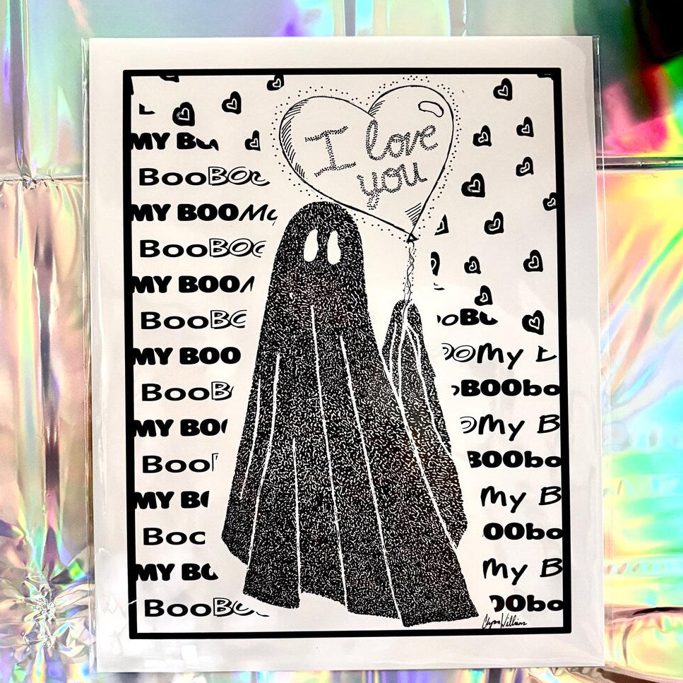 I Love You Balloon Ghost PRiNT by Solo Souls