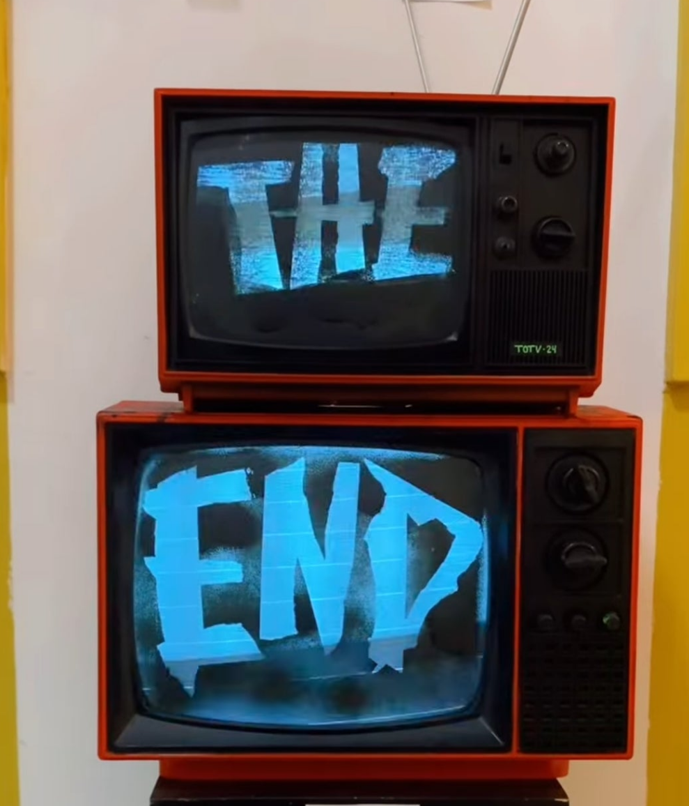 THE END Spray-Painted Skeleton TELEVISION (works!) by @TapedOffTV