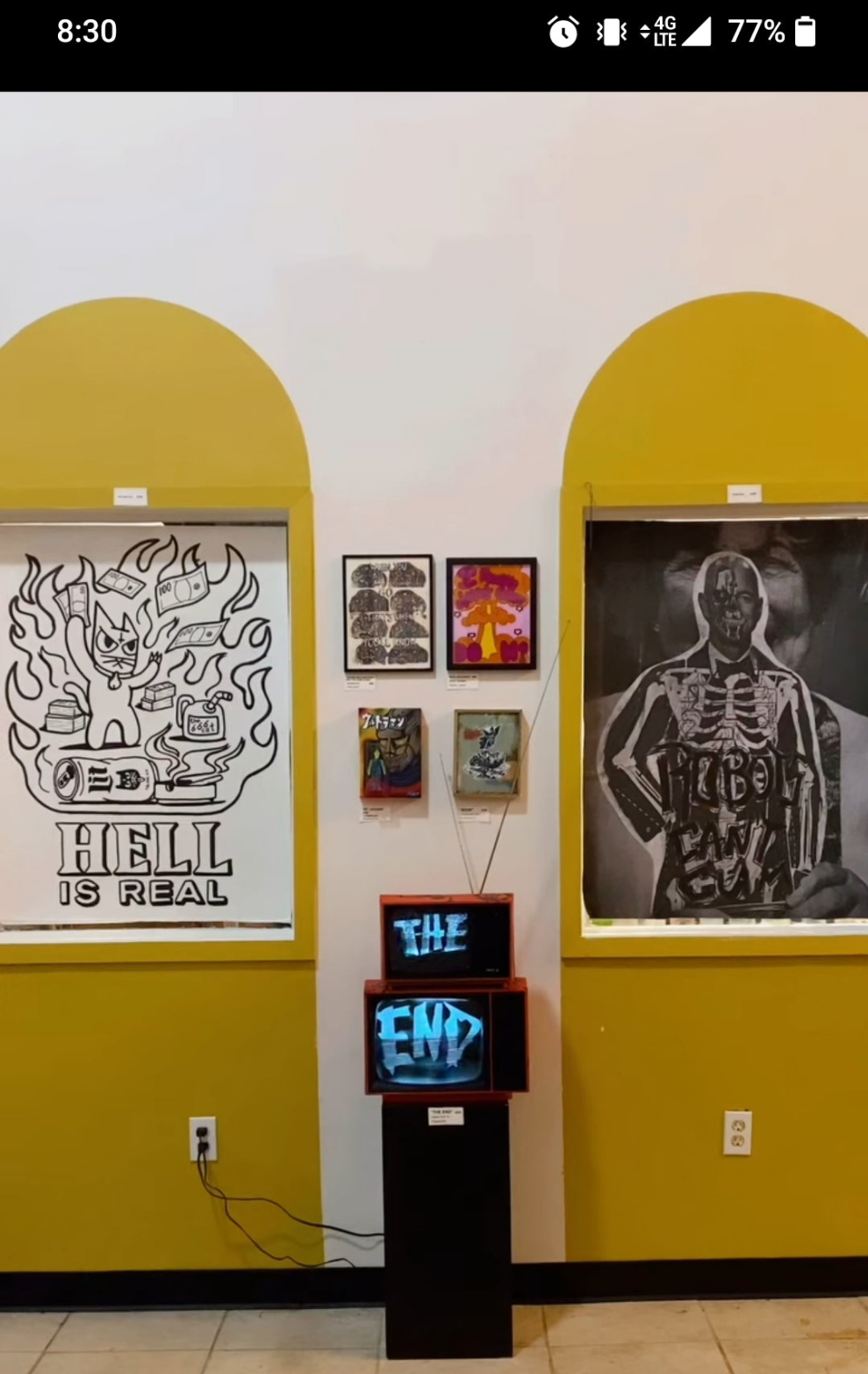 THE END Spray-Painted Skeleton TELEVISION (works!) by @TapedOffTV