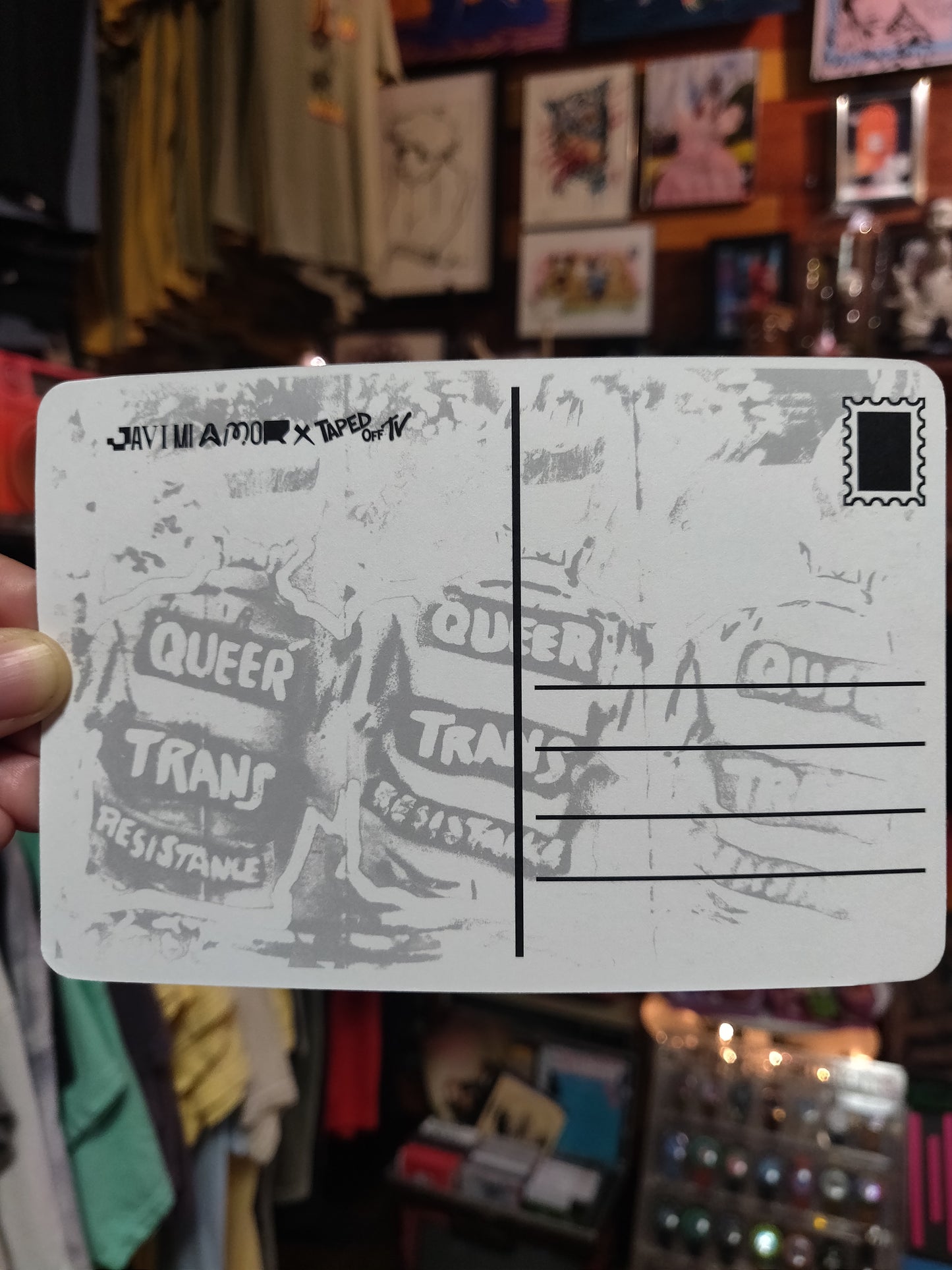 Queer Trans Resistance POSTCARD @javi.miamor X @tapedofftv