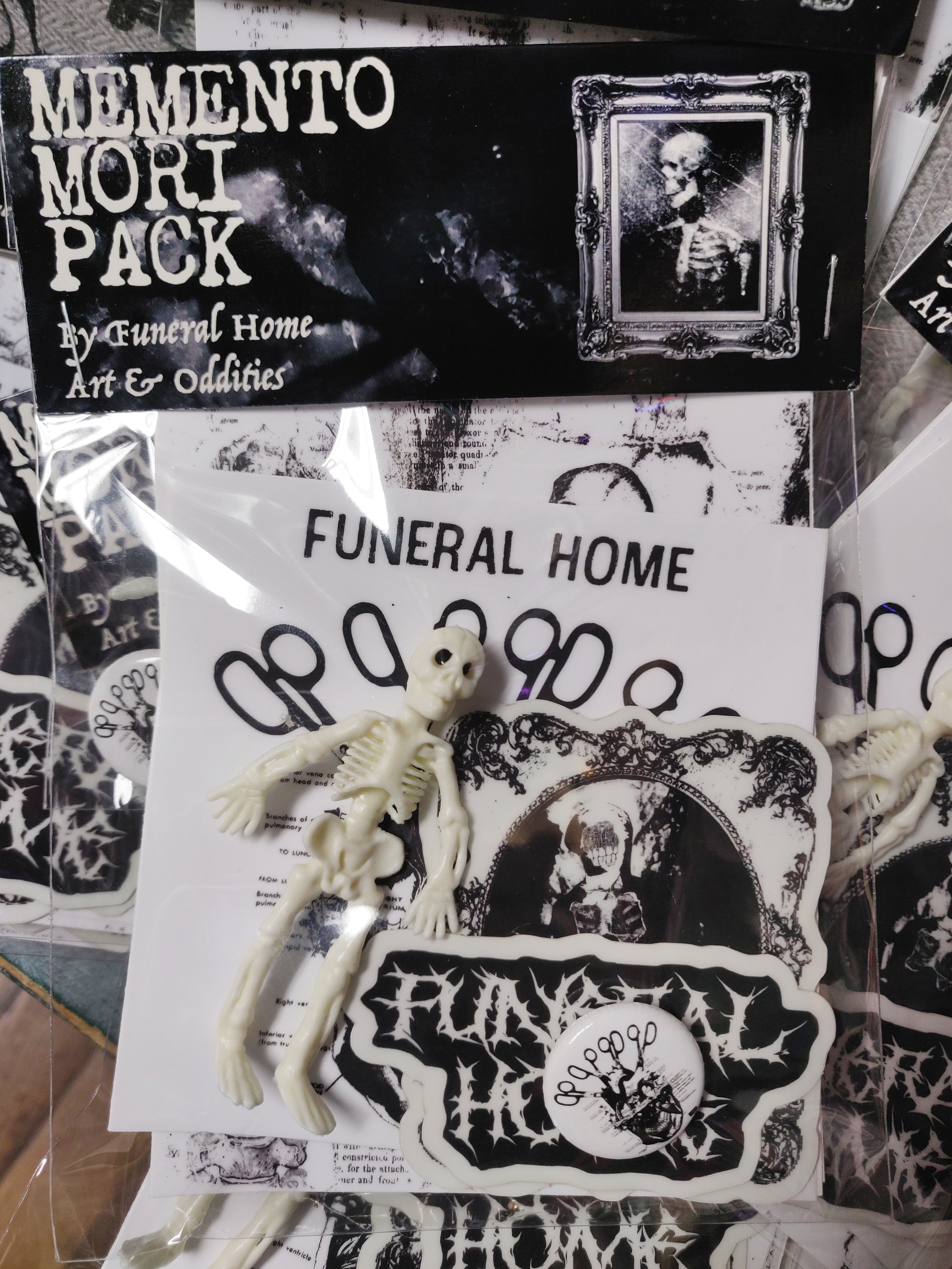 Memento Mori STICKER + PiN Packs by Funeral Home Art & Oddities