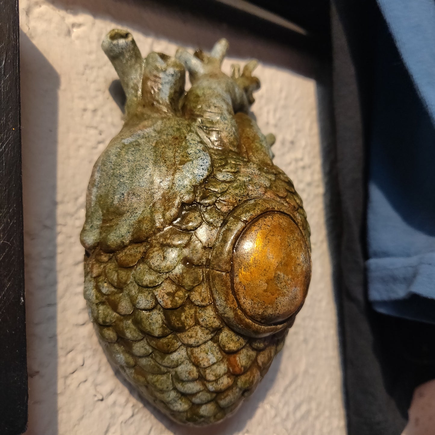 Hand Sculpted Anatomical Heart with Eye Wall Hanging
