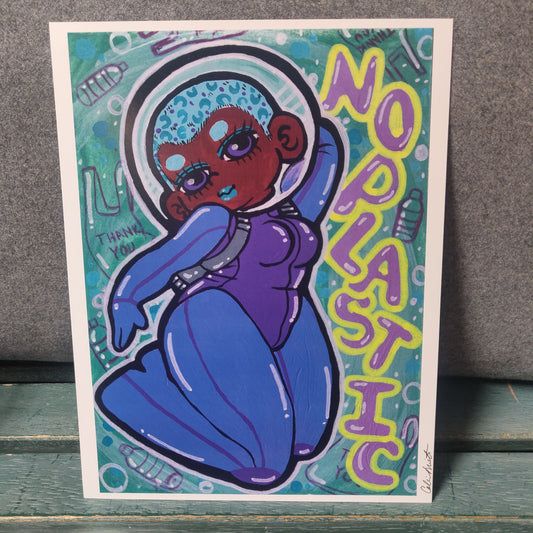 No Plastic Space Babe PRiNT by Riot NJ