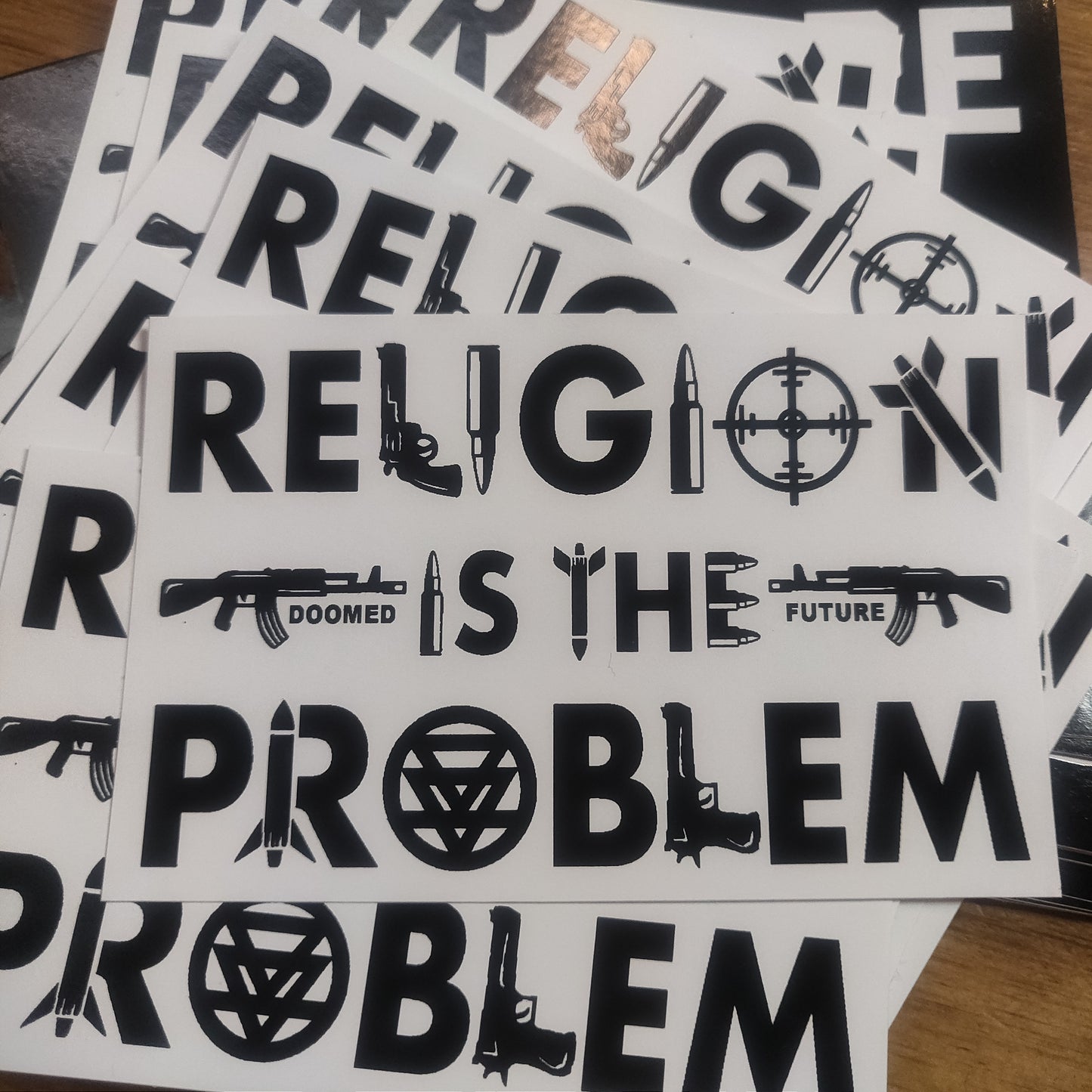 Religion is the Problem STiCKER by Doomed Future