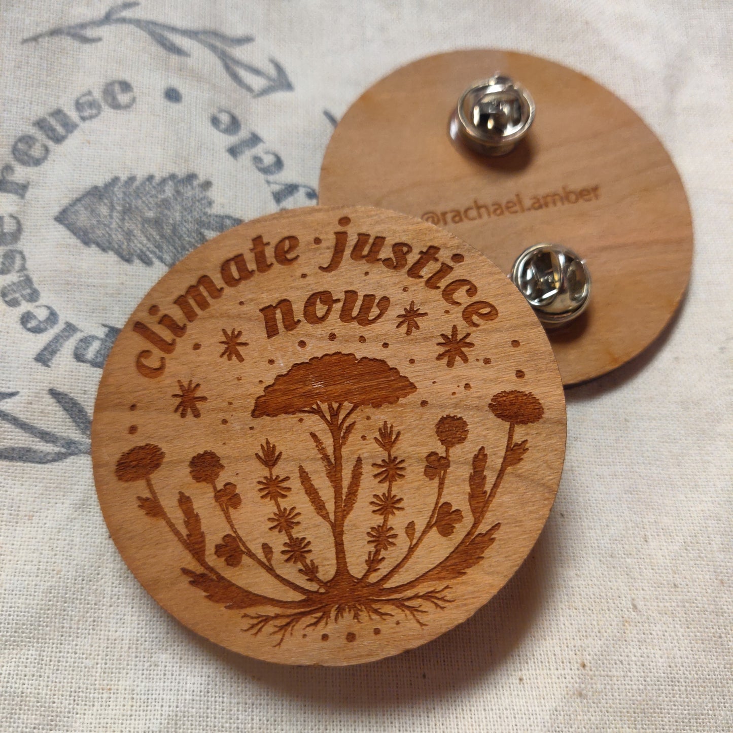 Climate justice now WOOD PiN