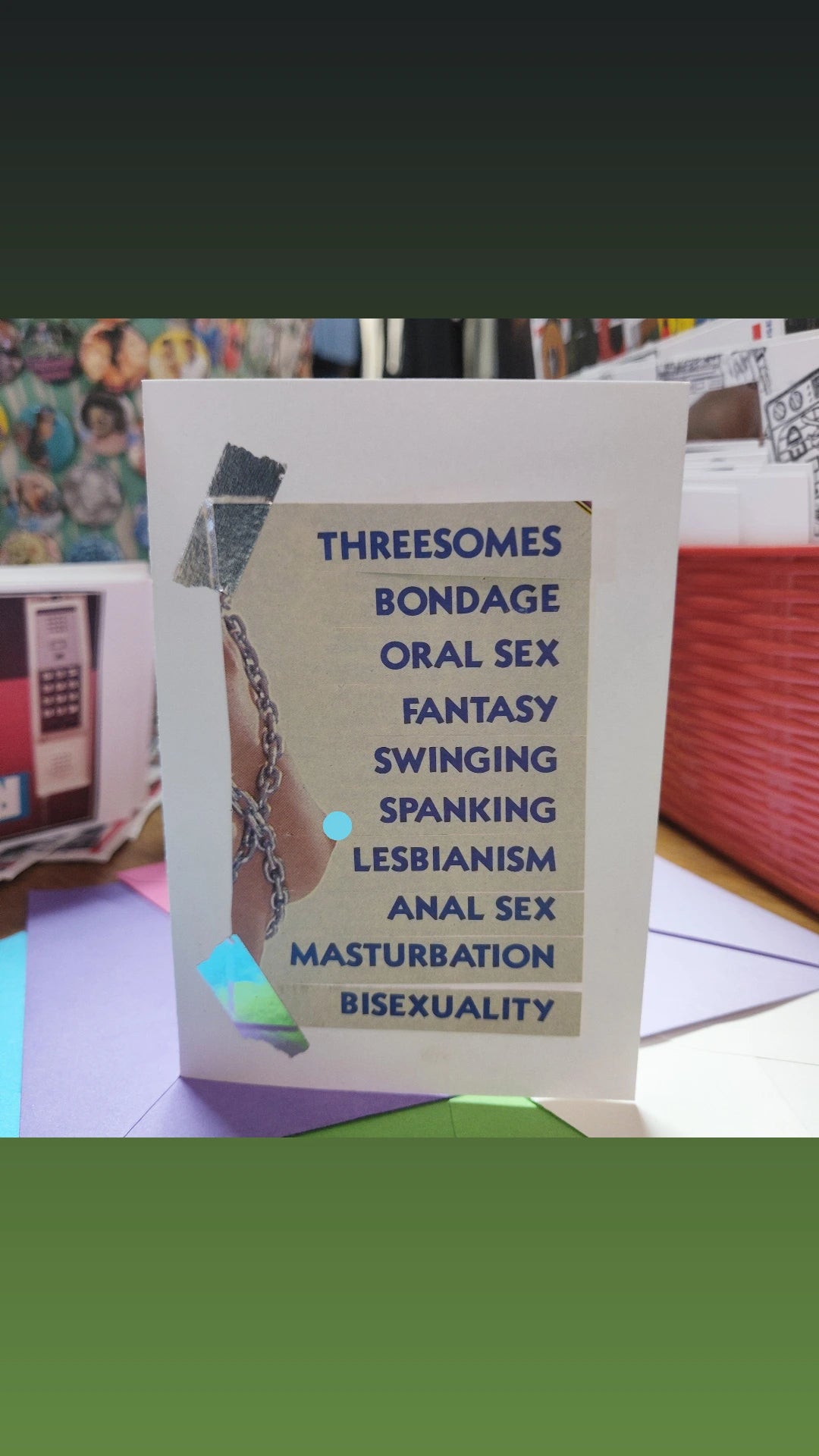 X silver (18+) Chose your own adult adventure GREETING CARD