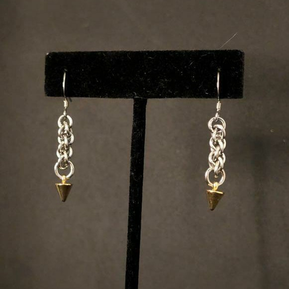 Single Spike Gold  Chainmaille EARRINGS by Sixth House Ego